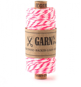 bakers twine neonpink-white (2mm)