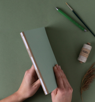DIY kit Bookbinding kraft paper - olive green| GARN&MEHR