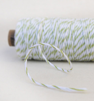 bakers twine, may green-white