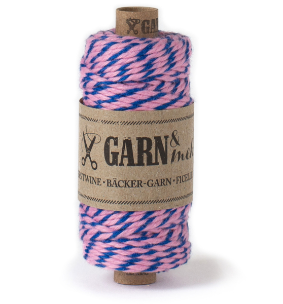 bakers twine royal blue - pink  (2mm)