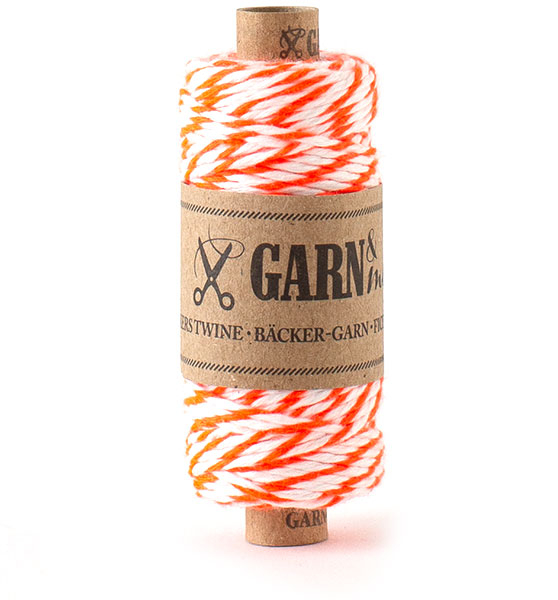 bakers twine neonorange-white (2mm)